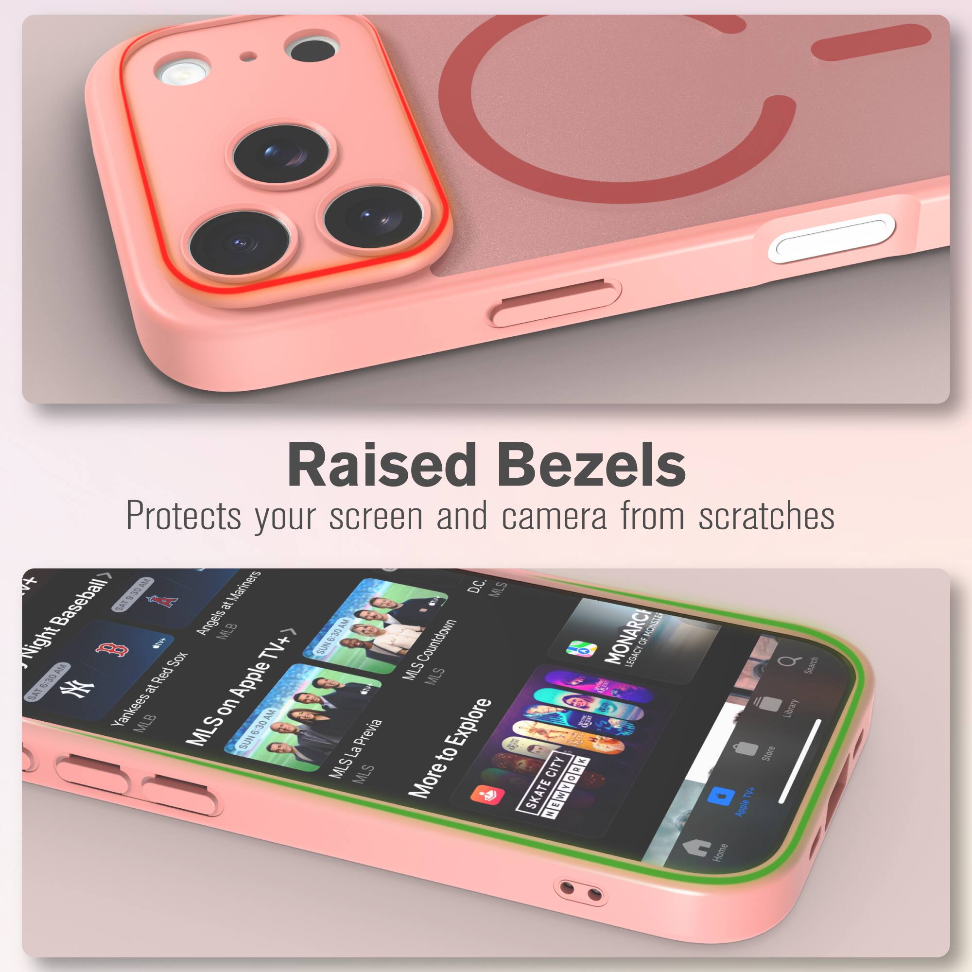 Raised Bezels  
Protects your screen and camera from scratches  

MLB on Apple TV+  
MLB Countdown  
MLB More to Explore  
MLB La Previa  
MLB City Skate  
MLB Night Baseball  
MLB Mar Manners DC  
MLB 5 a Night  
MLB 635 W  
MLB MONARCH  
MLB TONCA  
MLB TV+  
MLB B B SN UNSACY  
MLB Sox 6  
MLB Seach Red Apple  
MLB 2  
MLB Yankees  
MLB 0000000