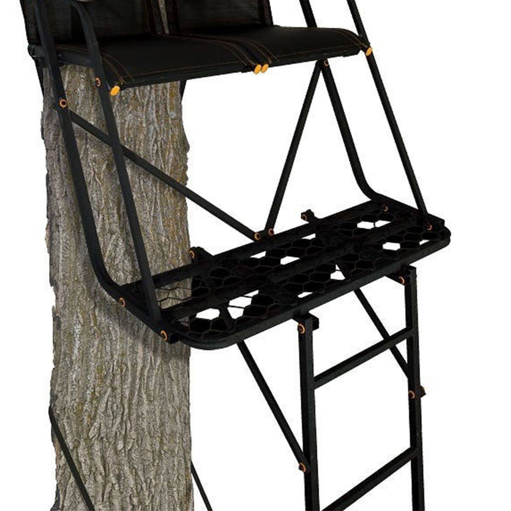Alt View 7. Muddy - Muddy The Skybox Deluxe 20' Hunting Ladderstand, Climbing Tree Stand w/Blind Kit - Black.