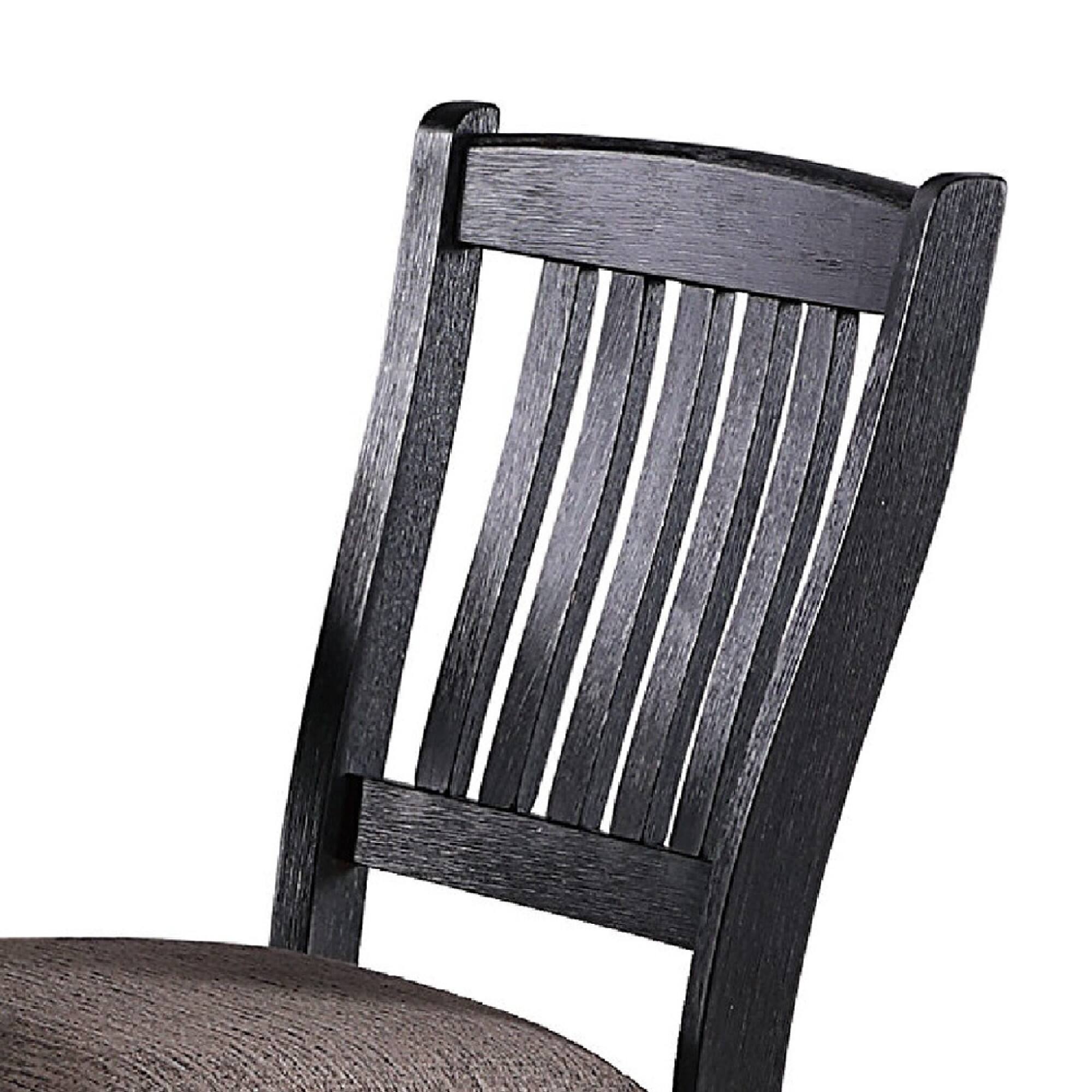 Alt View 1. Manhattan Lane - Chair with High Slatted Back Design, Set of 2 - Brown.