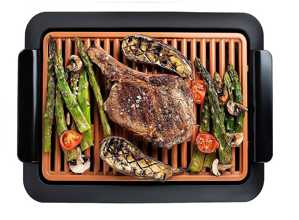 Courant Grill Indoor Smokeless Grill with Non-stick Copper Coating and  Adjustable Temperature Control