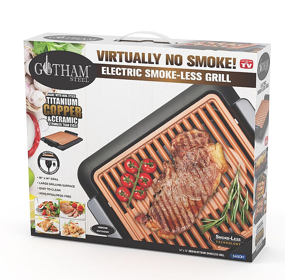 Gotham Steel Smokeless Stovetop Grill, Ultra-Nonstick At Home