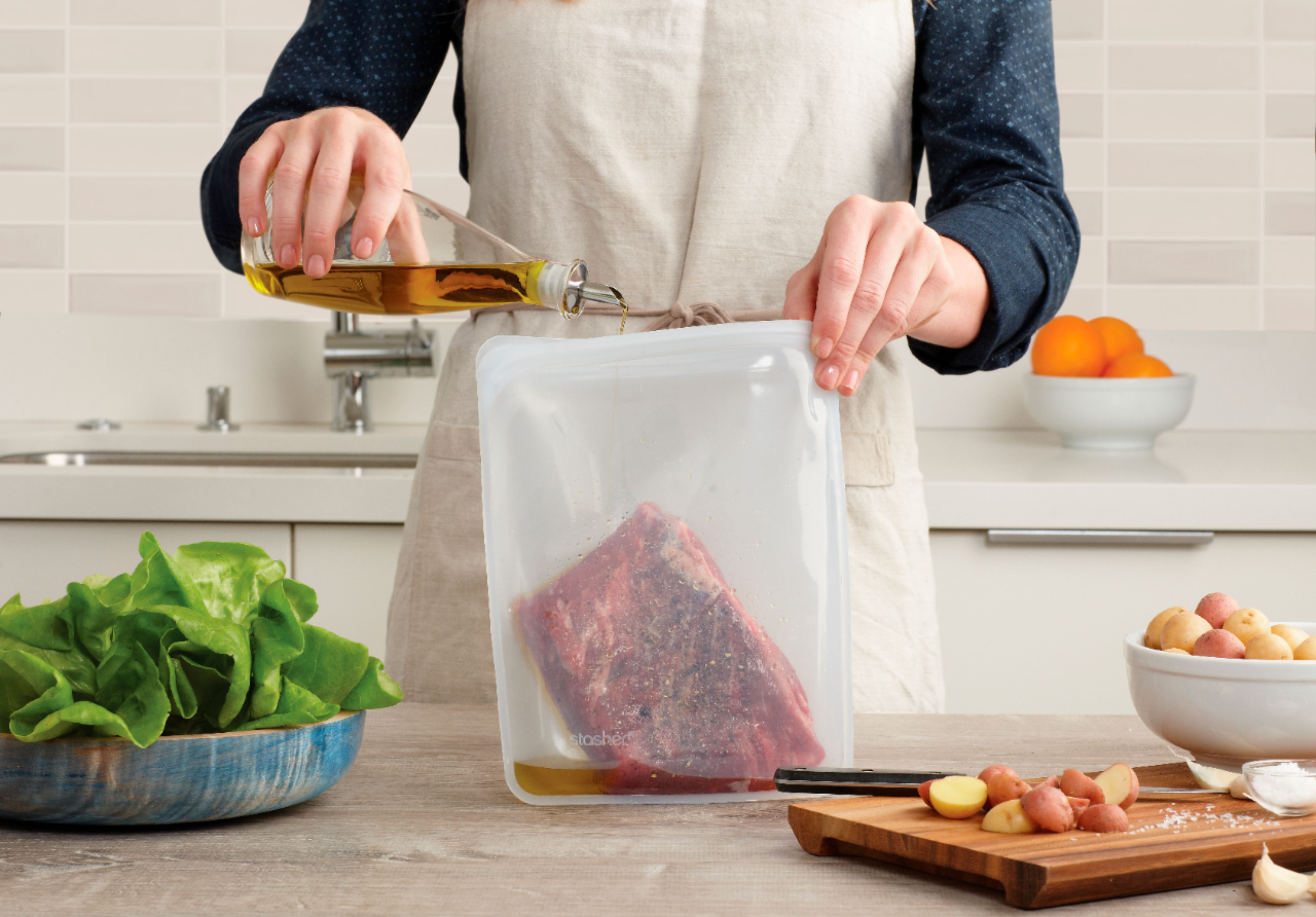 Stasher® Reusable Silicone Storage Bag - Clear, 0.5 gal - Kroger