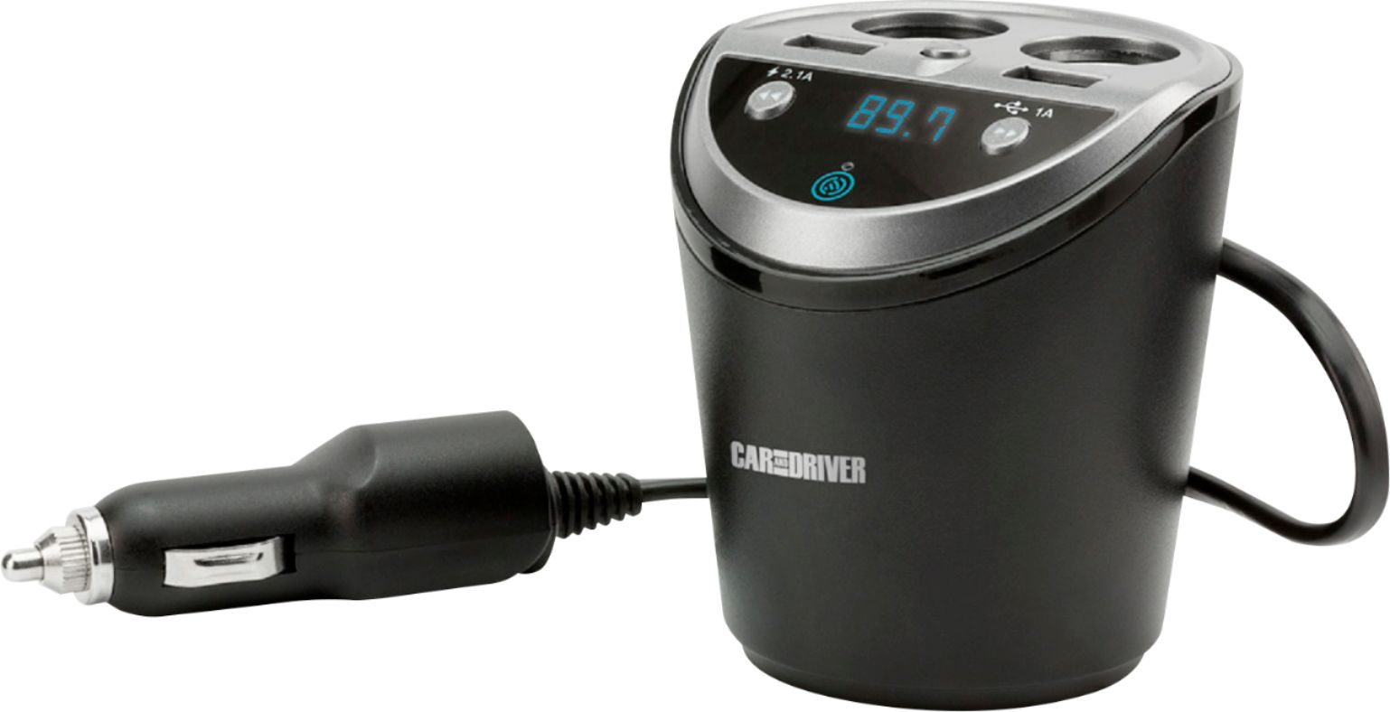 Car And Driver Car Power Station With 4 Charging Ports And Fm Transmitter Black Cad 4057 Best Buy