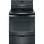 GE - 5.3 Cu. Ft. Freestanding Electric Convection Range - Black Slate - Front_Standard