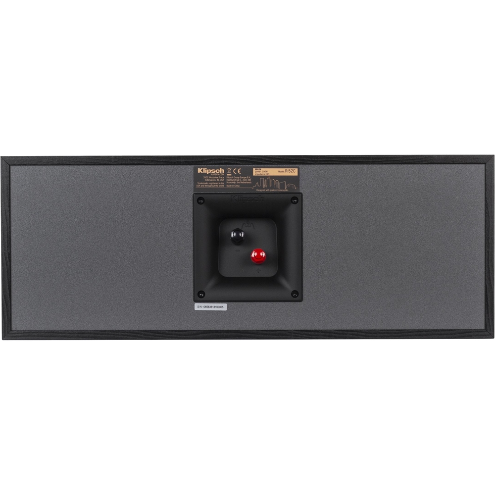 Back View: Klipsch - Reference Series Dual 5-1/4" 400-Watt Passive 2-Way Center-Channel Speaker - Black