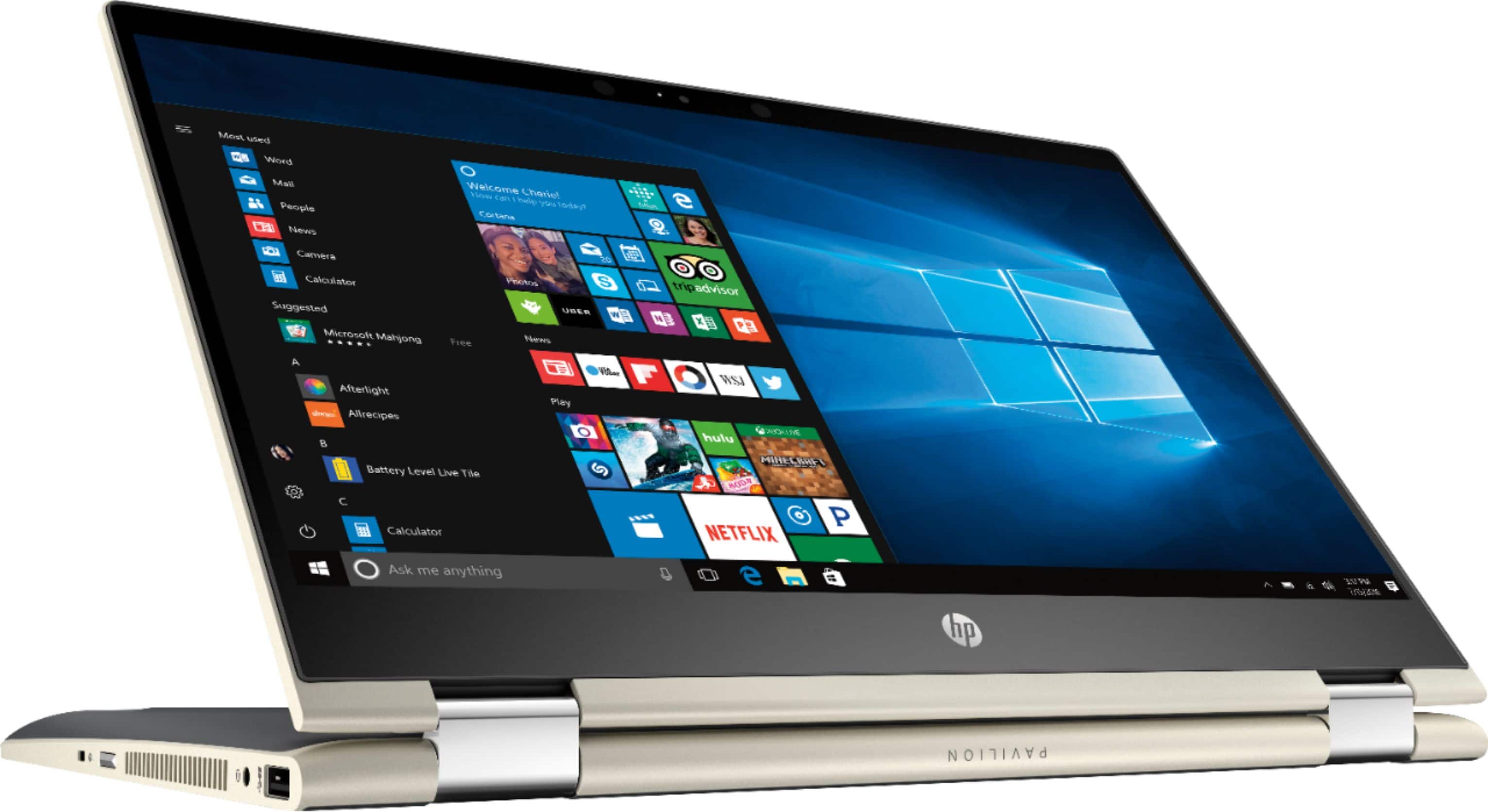 Alt View 1. HP - Pavilion x360 2-in-1 14" Touch-Screen Laptop - Intel Core i5 - 8GB Memory - 128GB Solid State Drive - Gold.
