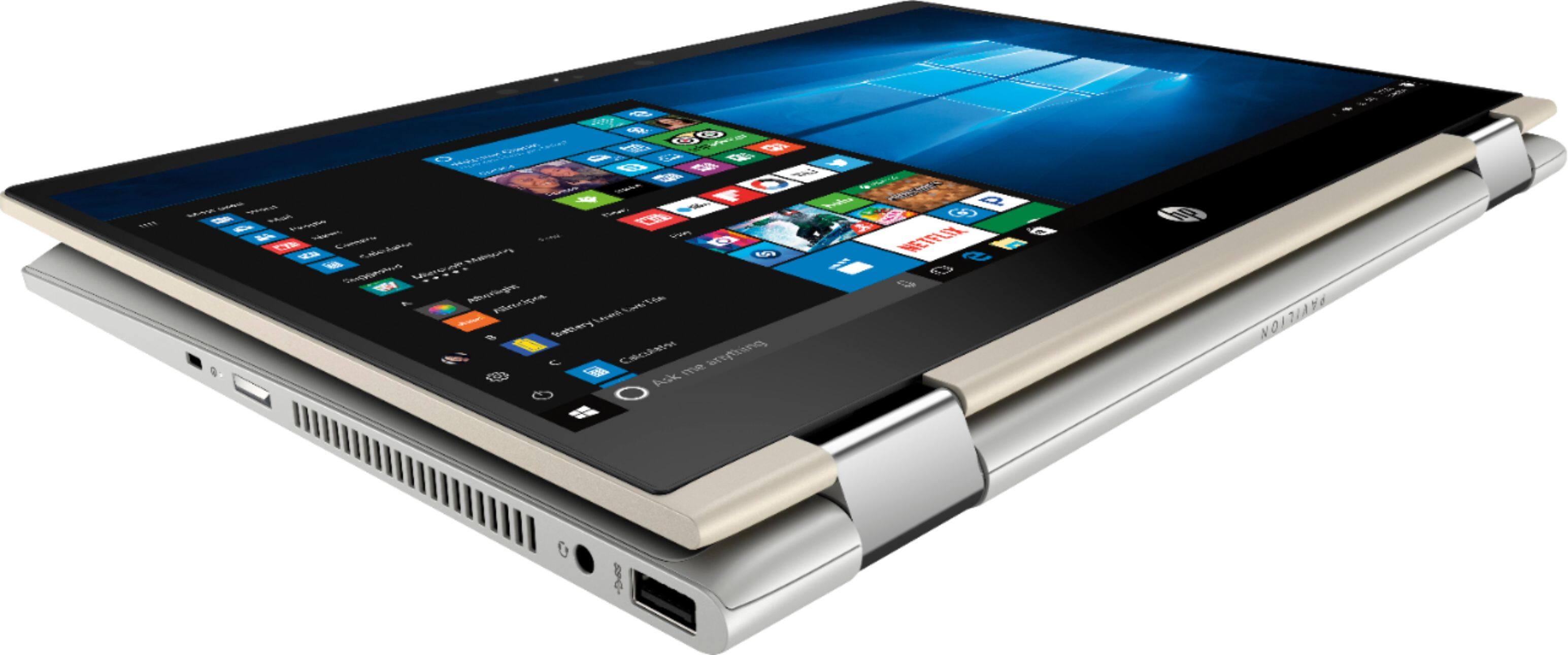 Alt View 4. HP - Pavilion x360 2-in-1 14" Touch-Screen Laptop - Intel Core i5 - 8GB Memory - 128GB Solid State Drive - Gold.