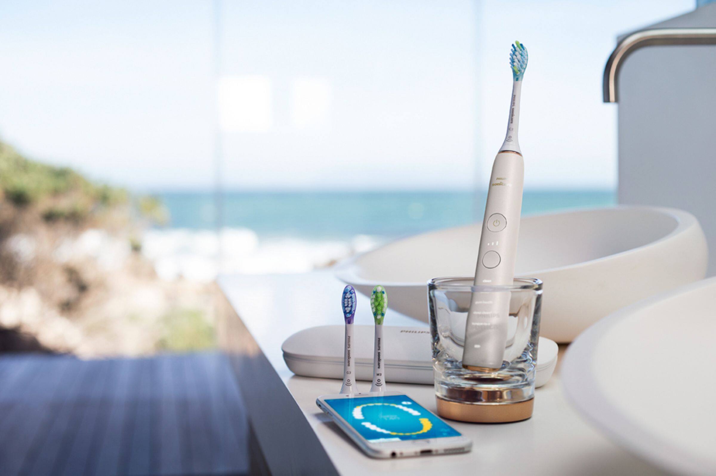 Alt View 17. Philips Sonicare - DiamondClean Smart 9300 Rechargeable Toothbrush - Rose Gold.