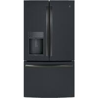 GE - Profile Series 22.2 Cu. Ft. French Door Counter-Depth Refrigerator - Black Slate - Front_Zoom