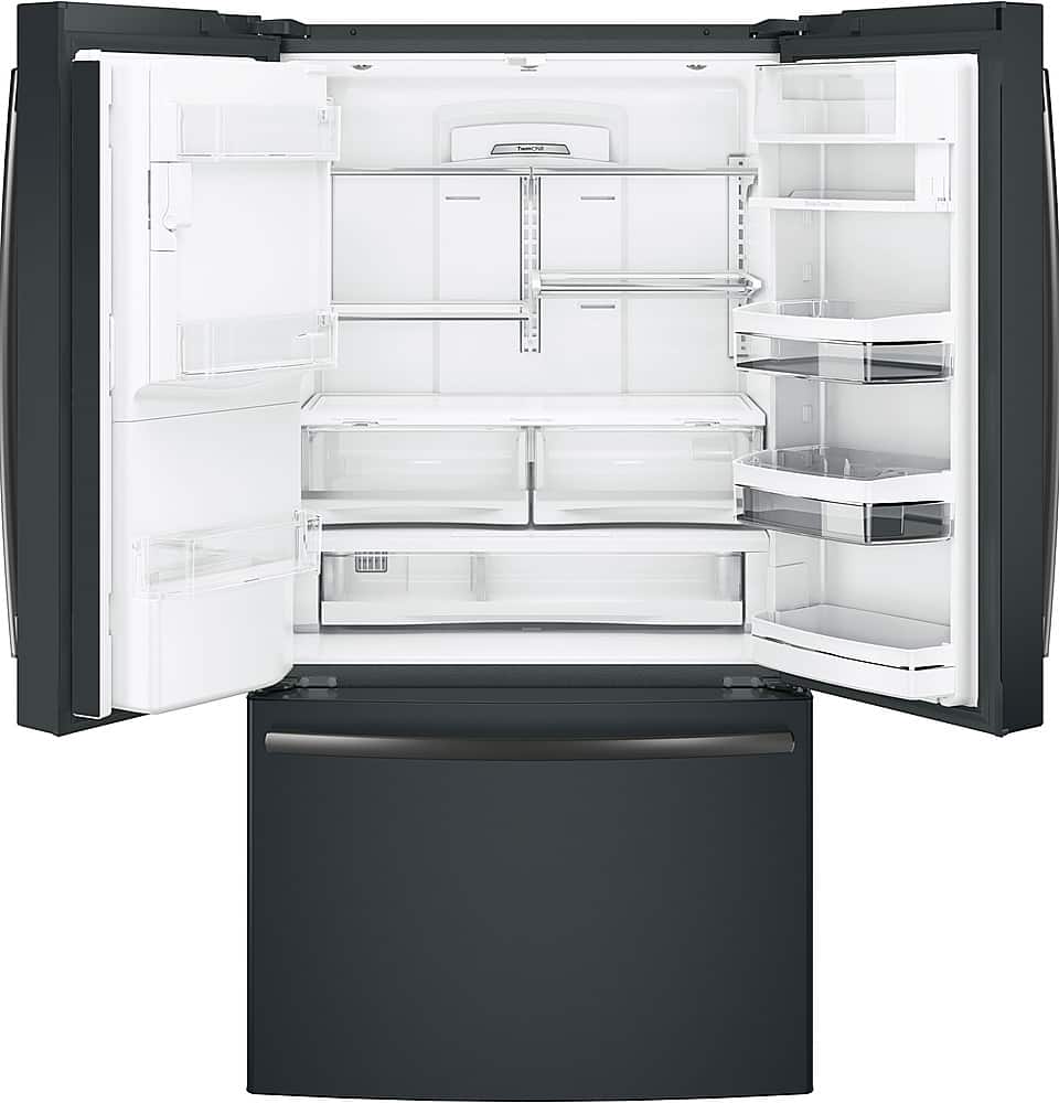 Alt View 13. GE Profile - 22.1 Cu. Ft. French Door Counter-Depth Refrigerator with Hands-Free AutoFill - Fingerprint resistant black slate.