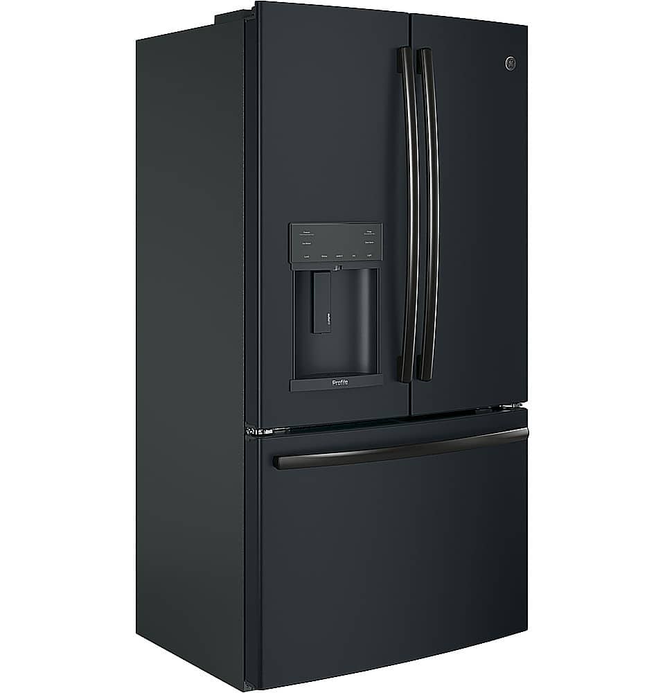 Alt View 14. GE Profile - 22.1 Cu. Ft. French Door Counter-Depth Refrigerator with Hands-Free AutoFill - Fingerprint resistant black slate.