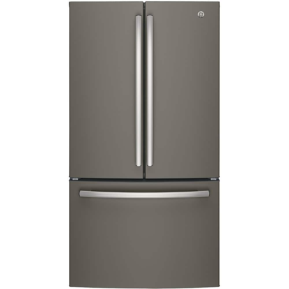 GE - 27.0 Cu. Ft. French Door Refrigerator with Internal Water Dispenser - Slate - Front_Zoom