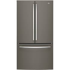 Front. GE - 27.0 Cu. Ft. French Door Refrigerator with Internal Water Dispenser - Slate.
