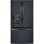 GE - Profile Series 22.2 Cu. Ft. French Door Counter-Depth Refrigerator with Keurig Brewing System - Black Slate - Front_Standard