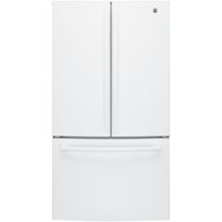 GE - 27.0 Cu. Ft. French Door Refrigerator with Internal Water Dispenser - High gloss white - Front_Zoom