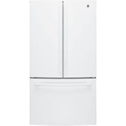 GE - 27.0 Cu. Ft. French Door Refrigerator with Internal Water Dispenser - High Gloss White - Front_Zoom