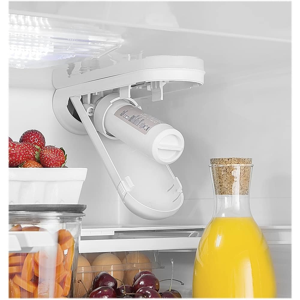 Alt View 12. GE - 27.0 Cu. Ft. French Door Refrigerator with Internal Water Dispenser - High Gloss White.