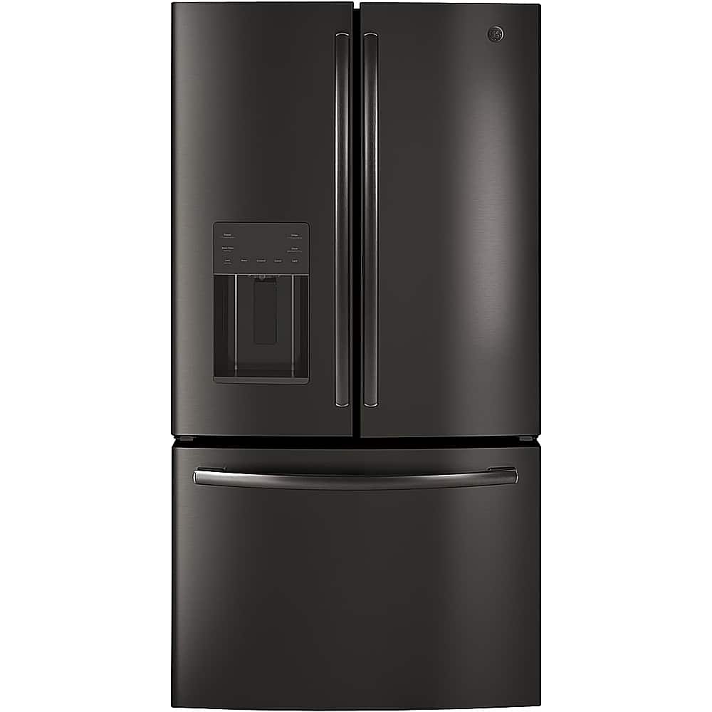 Front. GE - 25 Cu. Ft. French Door Refrigerator.