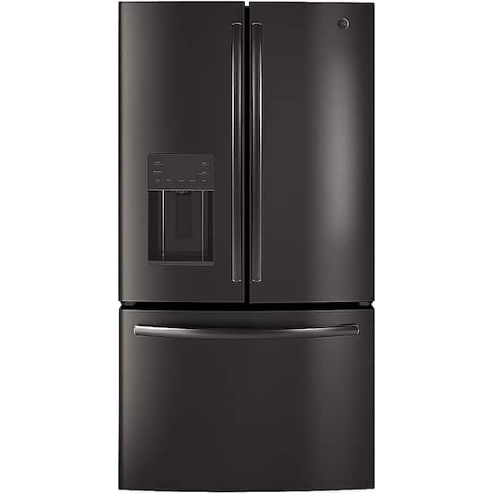 Ge 25 Cu Ft French Door Refrigerator Black Stainless Steel Gfe26jbmts Best Buy
