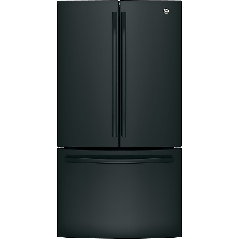 GE - 27.0 Cu. Ft. French Door Refrigerator with Internal Water Dispenser - High gloss black