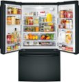 Alt View Zoom 11. GE - 27.0 Cu. Ft. French Door Refrigerator with Internal Water Dispenser - High gloss black.