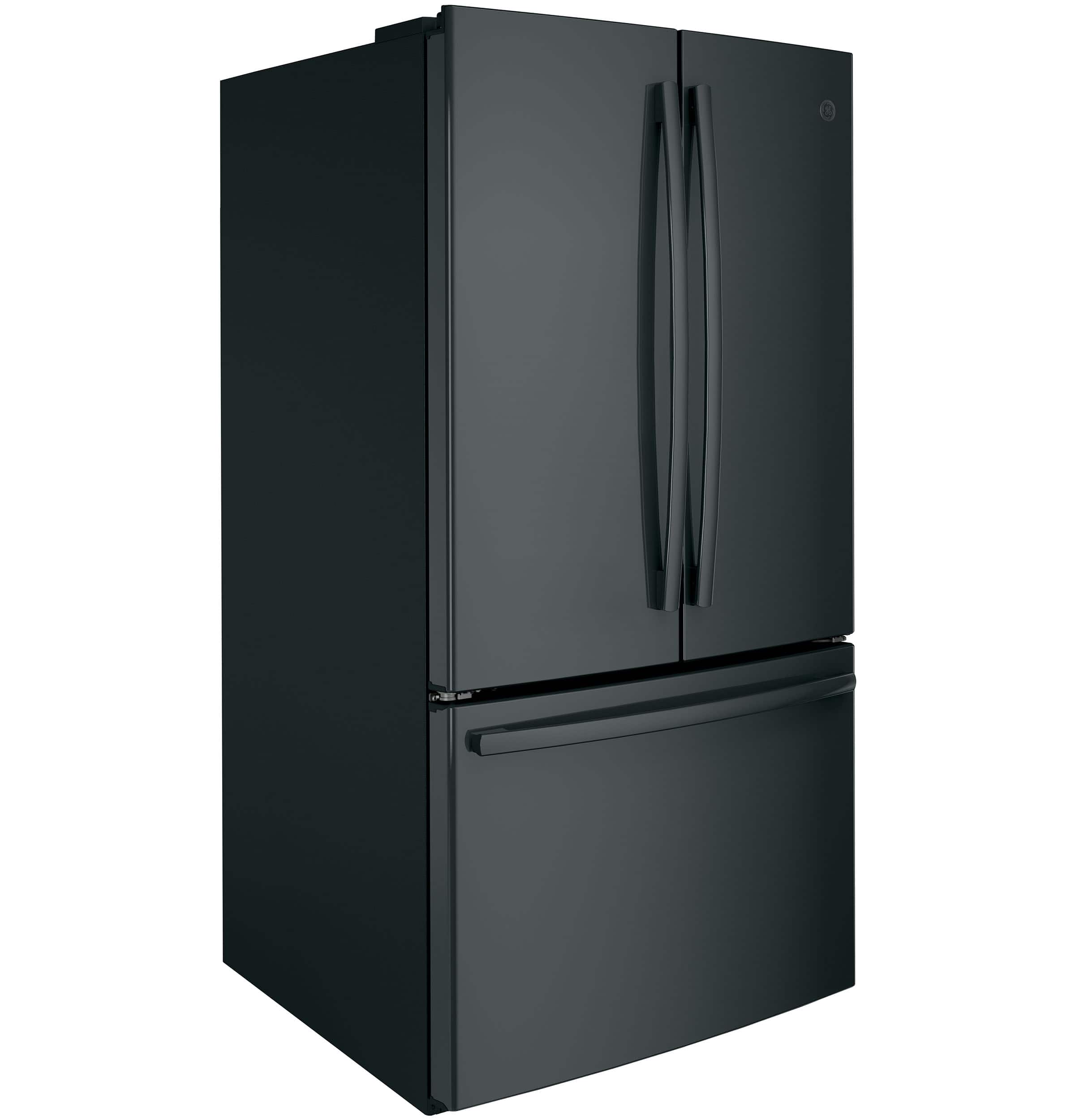 Alt View 13. GE - 27.0 Cu. Ft. French Door Refrigerator with Internal Water Dispenser - High Gloss Black.