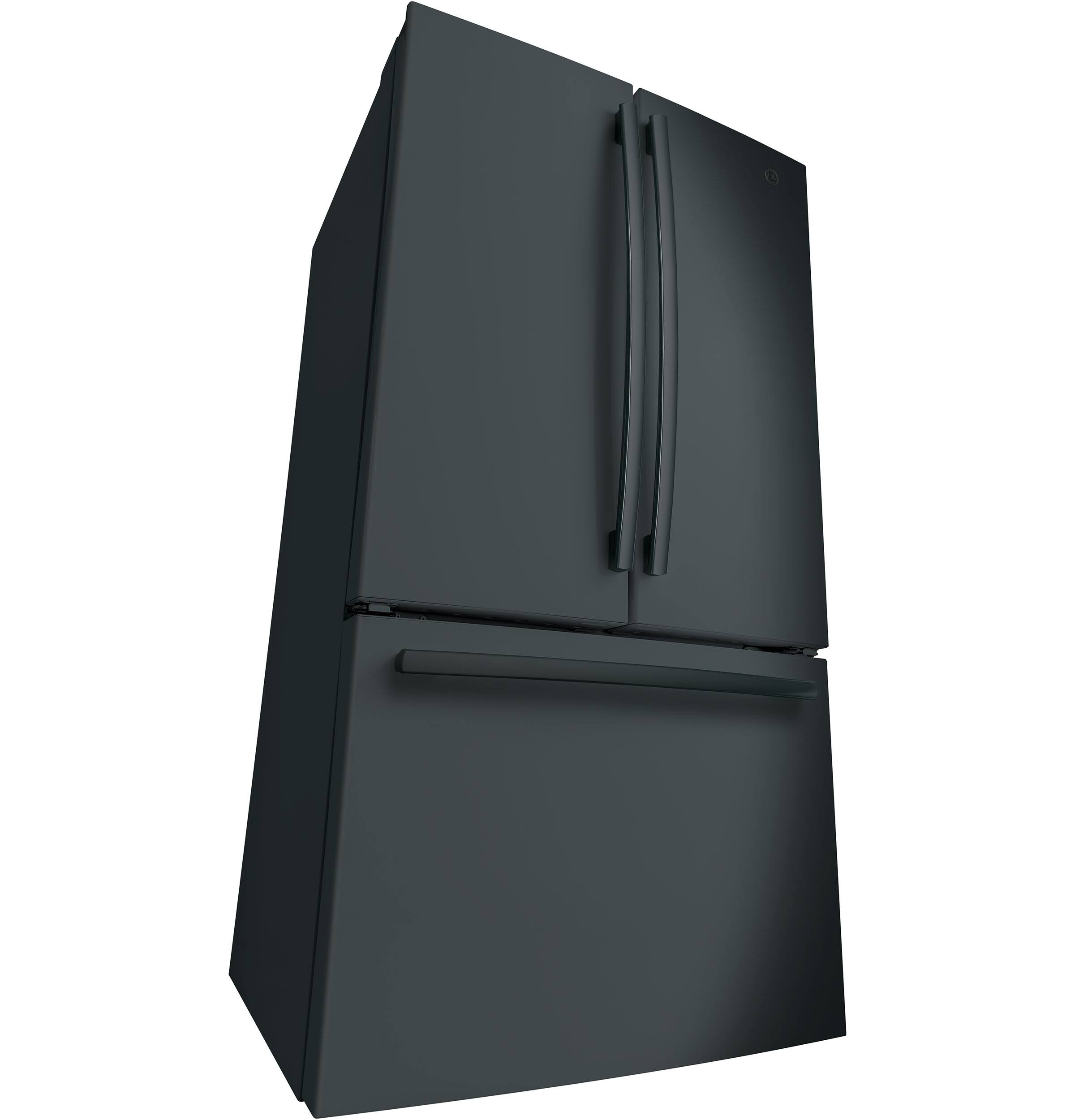 Alt View 14. GE - 27.0 Cu. Ft. French Door Refrigerator with Internal Water Dispenser - High Gloss Black.