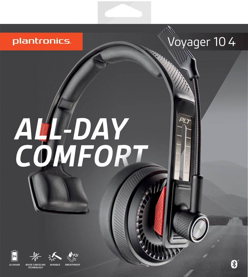 Alt View 14. Plantronics - Voyager Bluetooth Headset - Black - Black.