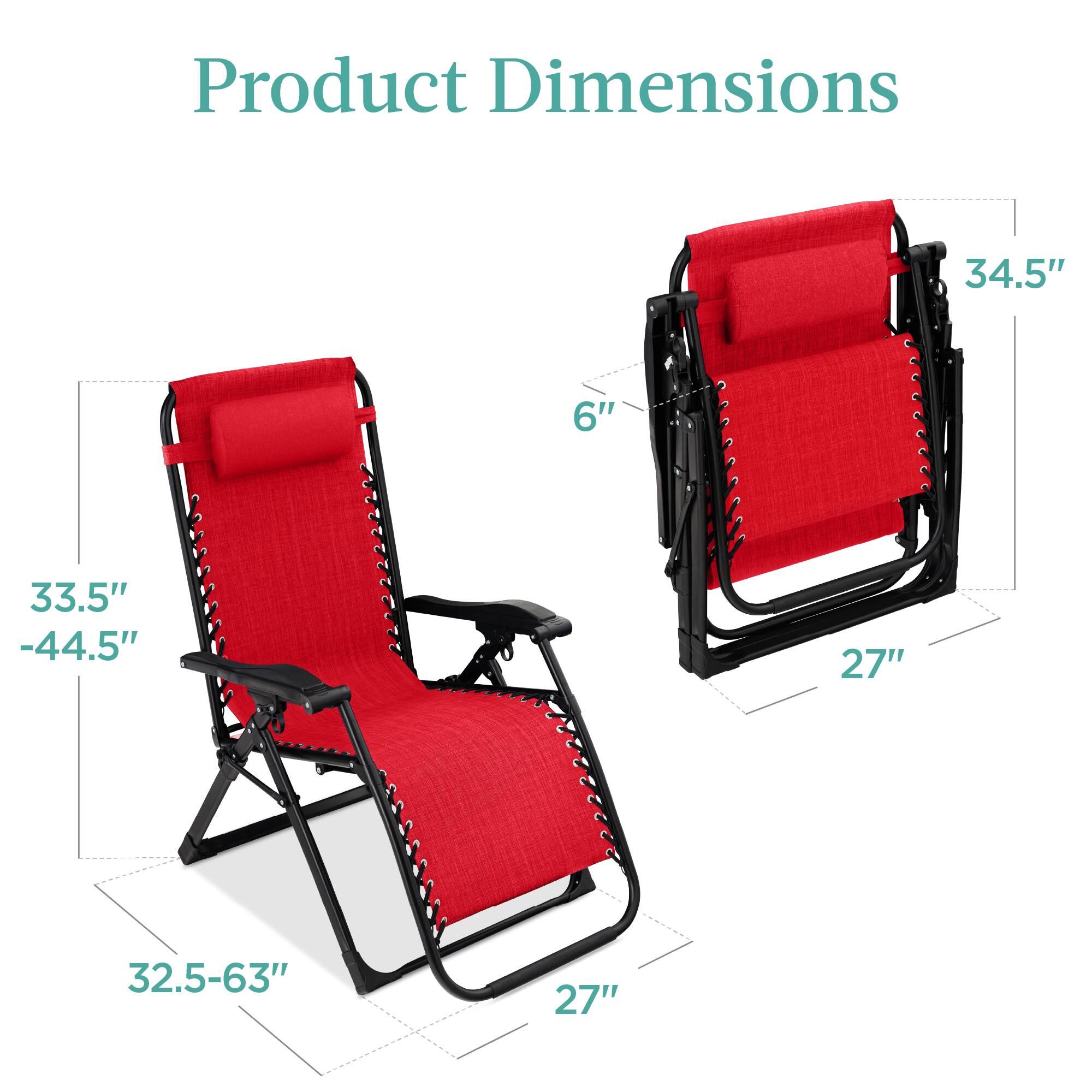 Product Dimensions

- Length: 32.5-63"
- Width: 27"
- Height: 33.5"-44.5"
- Seat Height: 6"
- Back Height: 34.5"