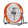 Front. VEVOR - Drum Fan, 24 Inch High Velocity Industrial Shop Fan, Heavy Duty Commercial Use 3-Speed 8600CFM, 360°Adjustable Tilting - Orange;Black.