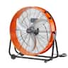 VEVOR - Drum Fan, 24 Inch High Velocity Industrial Shop Fan, Heavy Duty Commercial Use 3-Speed 8600CFM, 360°Adjustable Tilting - Orange;Black