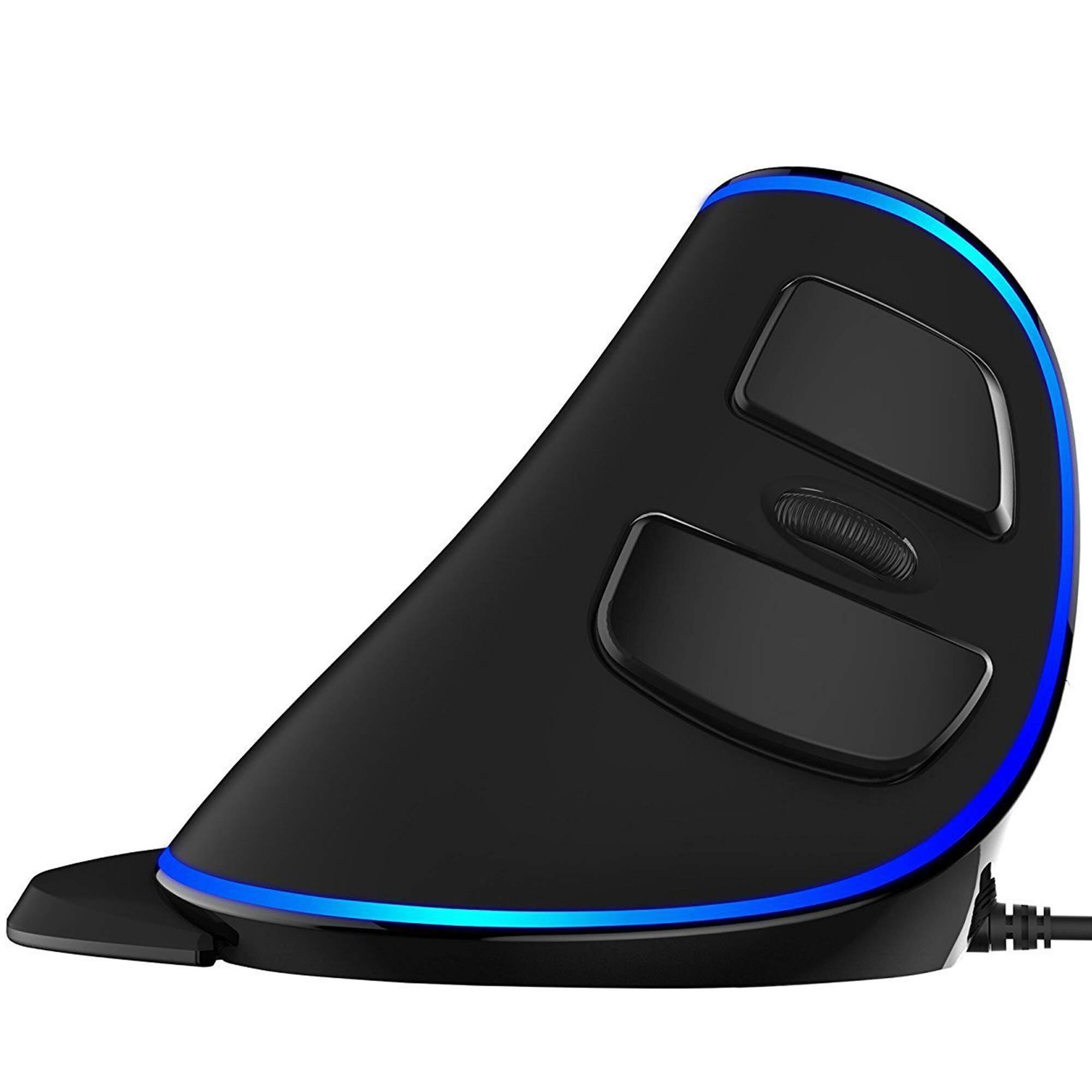 Alt View 2. Cozy Serene - Mouse USB Wired Vertical With Adjustable Sensitivity (600/1000/1600 Dpi) Scroll Endurance - Black-V628 Wired-Wired vertical ergonomic mouse.