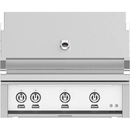Angle. Hestan - 36" Built-In Gas Grill - White.