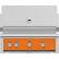 Angle. Hestan - 36" Built-In Gas Grill - Orange.