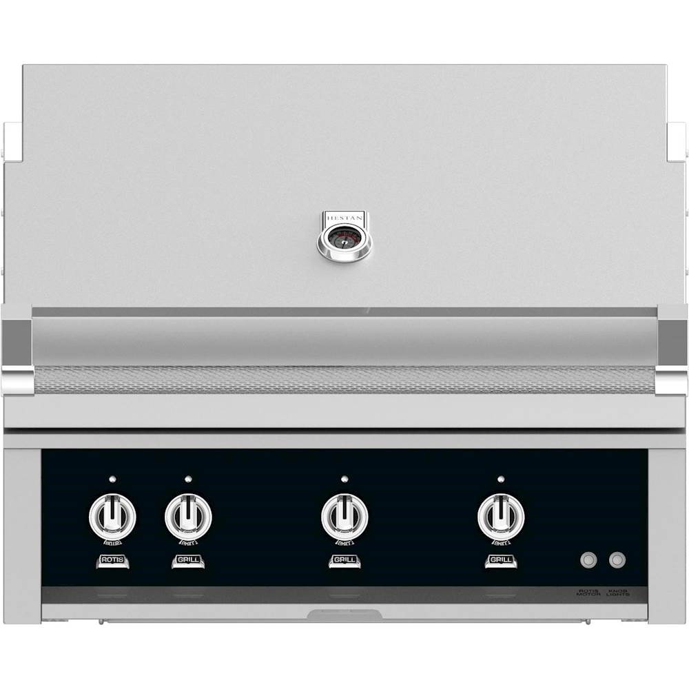 Angle View: Hestan - 36" Built-In Gas Grill - Black