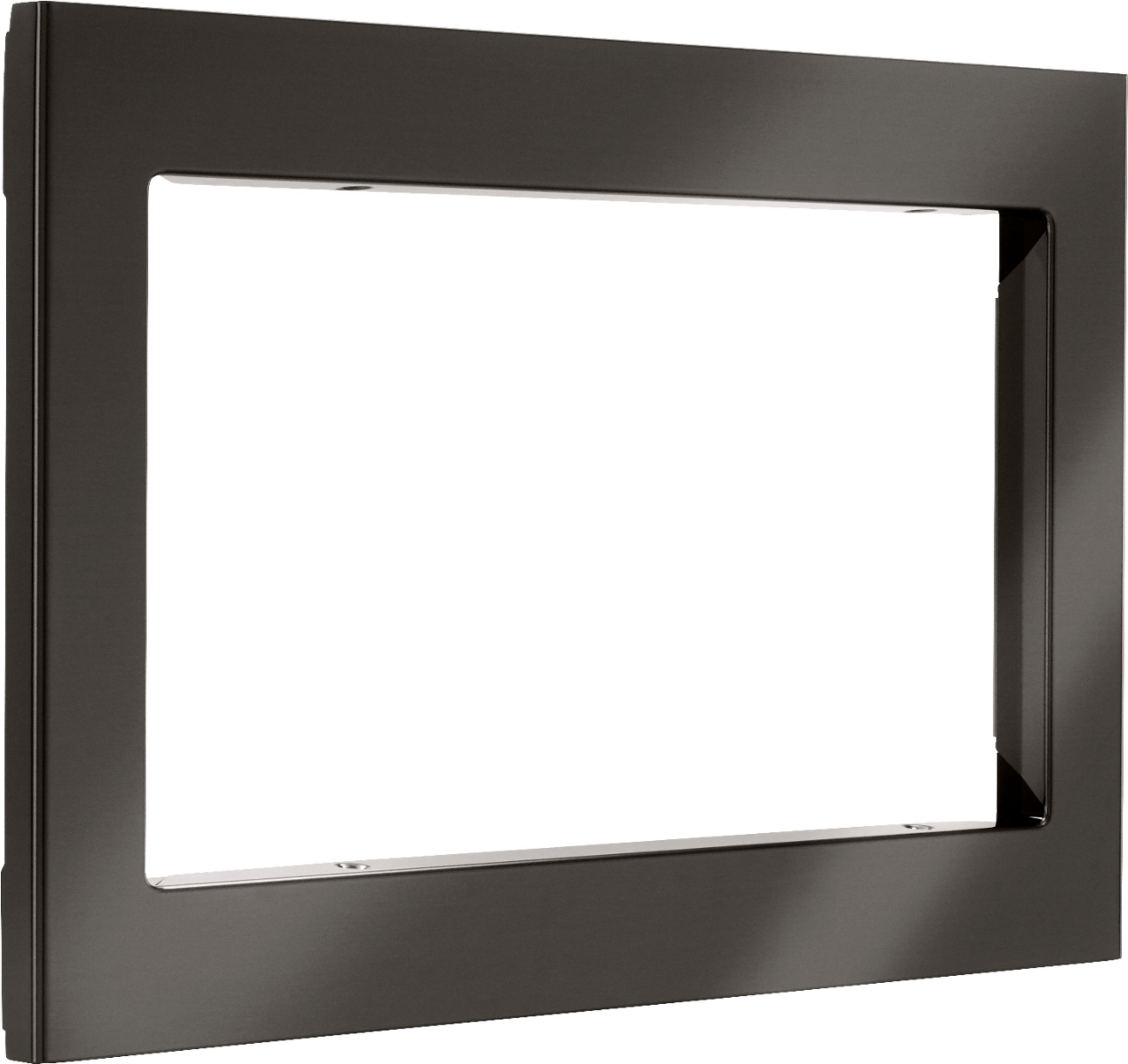 Angle View: 29.7" Trim Kit for LG Microwaves - Black Stainless Steel