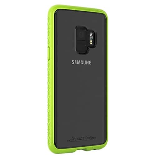 Front. Impact Gel - Crusader Case for Samsung Galaxy S9 - Green/Clear.