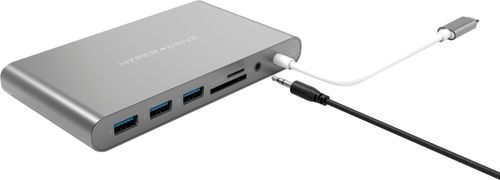 Hyper - HyperDrive  Ultimate 11-Port Universal USB-C Hub - USB-C Docking Station for Laptops - Silver
