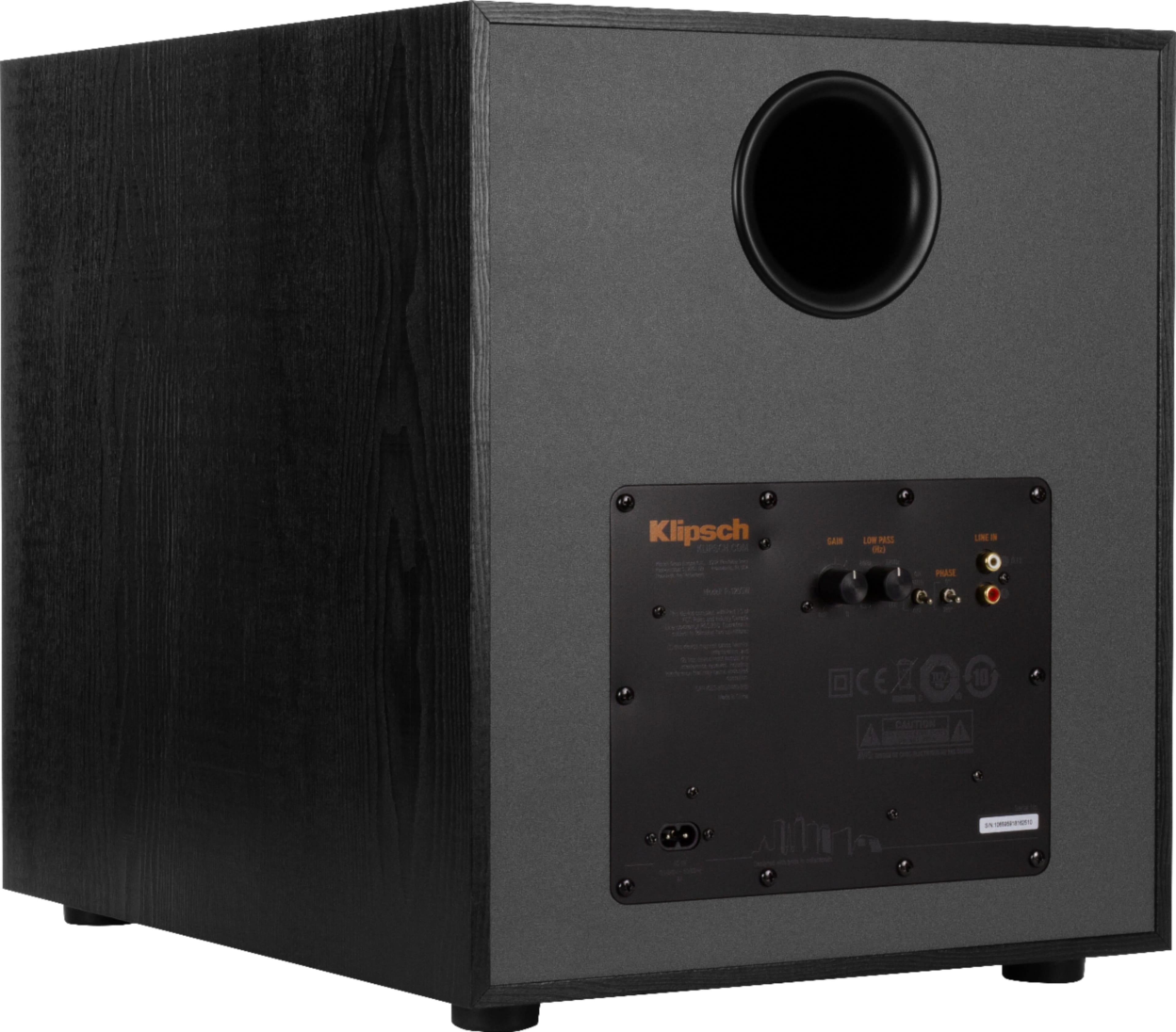 Back. Klipsch - Reference Series 12" 400W Powered Subwoofer - Black.