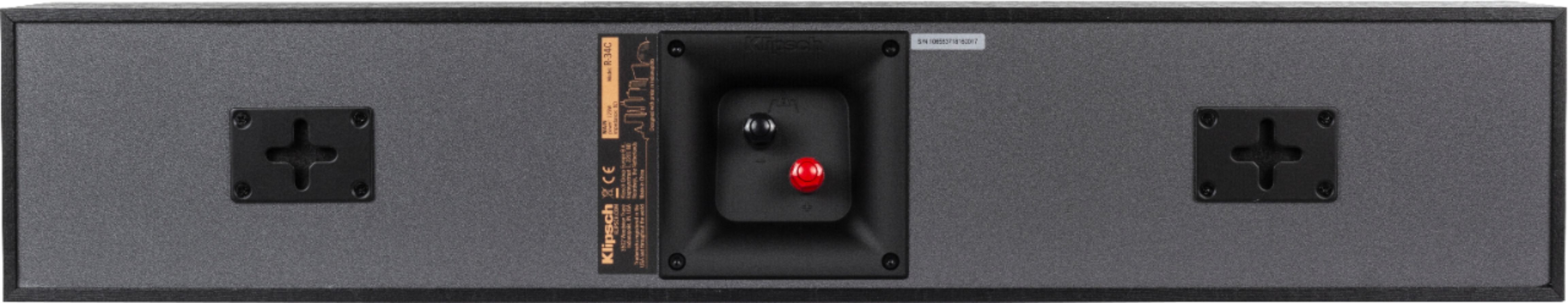 Back View: Klipsch - Reference Series Quad 3-1/2" 400-Watt Passive 2-Way Center-Channel Speaker - Black