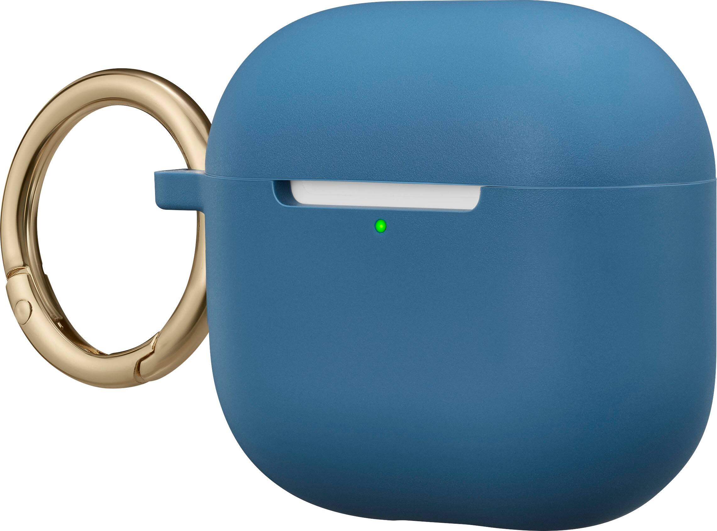 Left. Best Buy essentials™ - Case for Apple AirPods 4 and AirPods 4 with Active Noise Cancellation (ANC) - Blue.