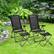 Left. Costway - 4PCS Patio Folding Dining Chair Ottoman Set Adjustable Back Camp Black - Black.
