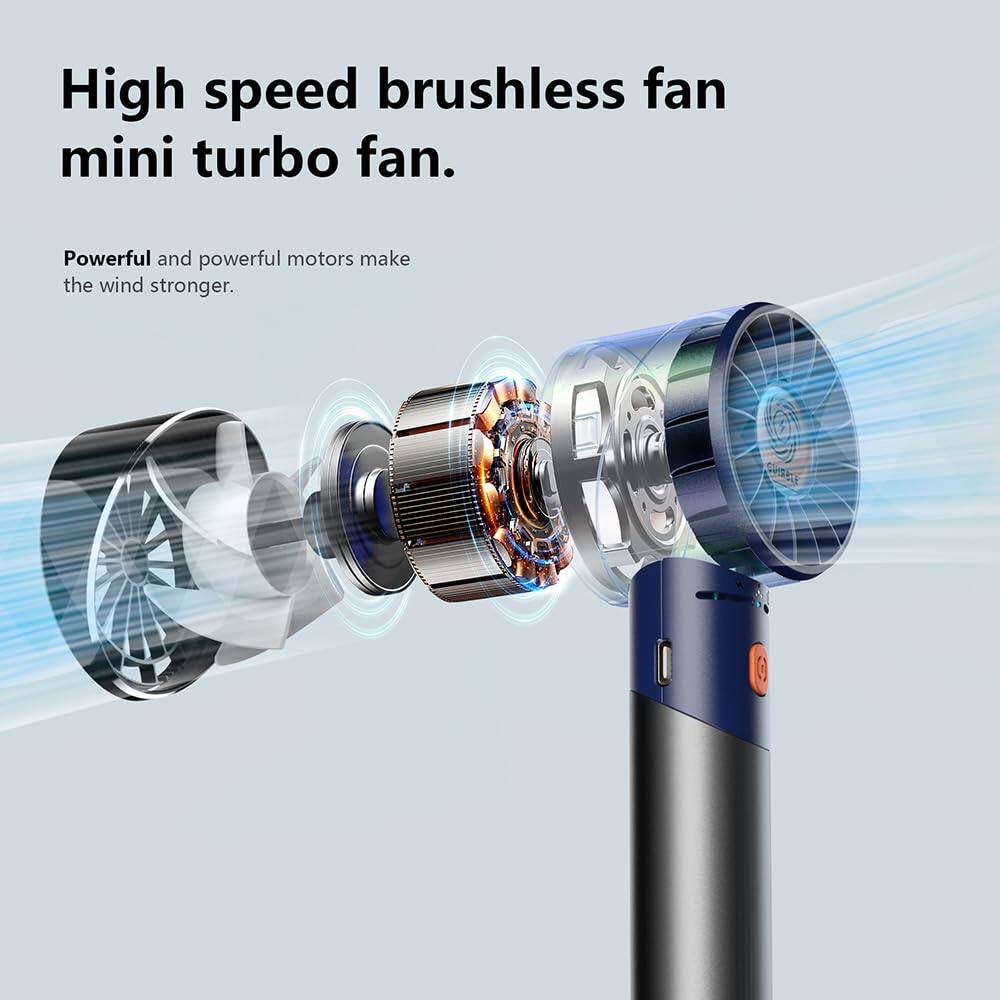 High speed brushless fan mini turbo fan. Powerful and powerful motors make the wind stronger.