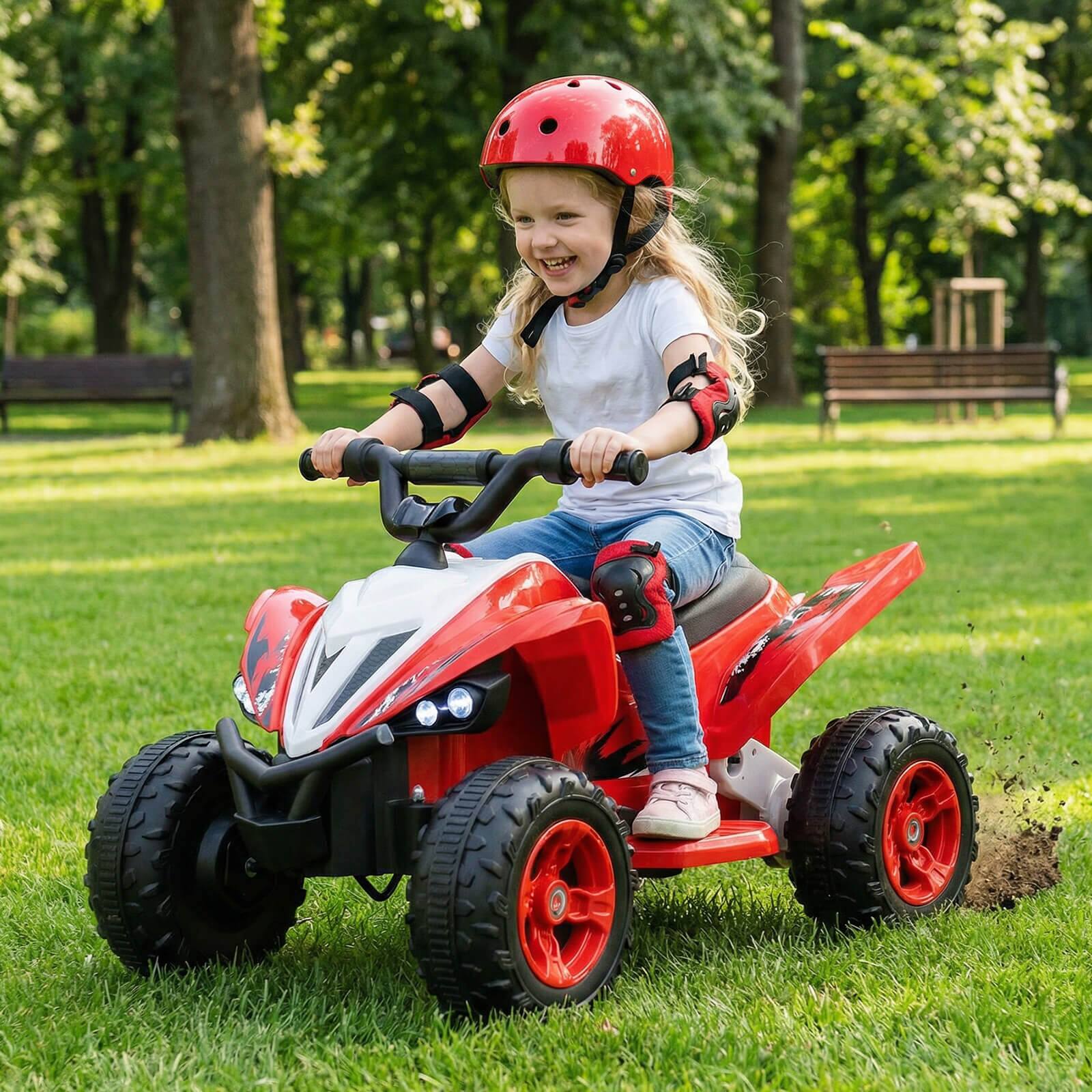 Alt View 1. Costway - Costway 12V Quad 4 Wheeler Ride on Toy with Music, Light, USB Port, Wireless Connection - Red.