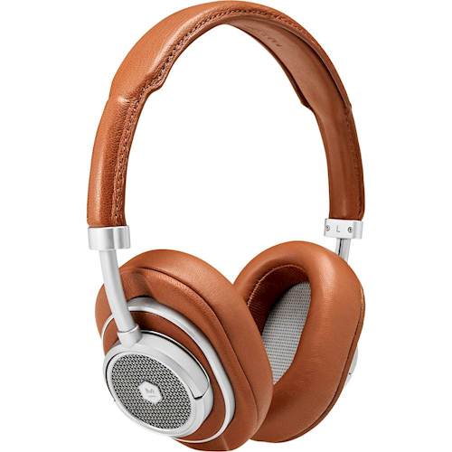 Rent to own Master & Dynamic - MW50+ 2-In-1 Wireless On + Over-Ear Headphones - Silver Metal/Brown Leather
