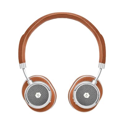 Master & Dynamic - MW50+ 2-In-1 Wireless On + Over-Ear Headphones - Silver Metal/Brown Leather
