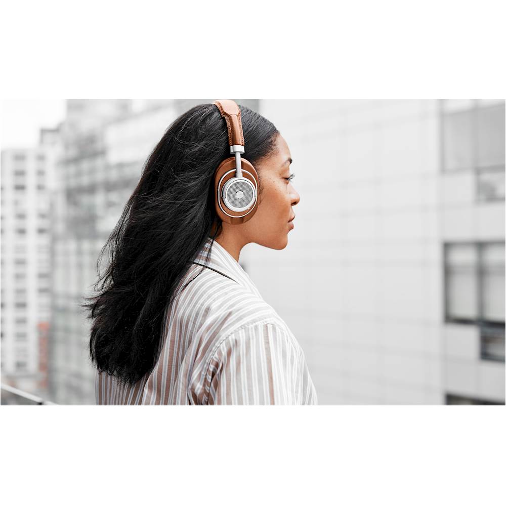 Best Buy: Master  Dynamic MW50+ 2-In-1 Wireless On Over-Ear Headphones  Silver Metal/Brown Leather MW50S2I