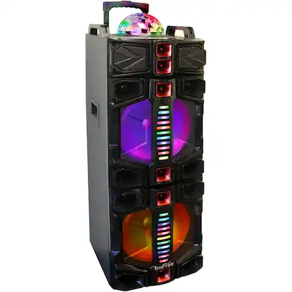 Front. beFree Sound - Dual 12" Powered Wireless Speaker (Each) - Gray/Black.