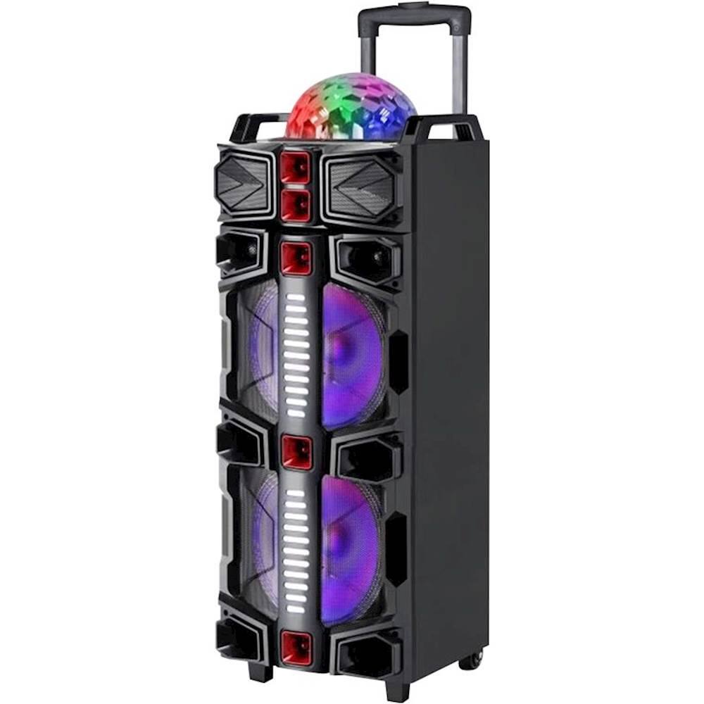 Left. beFree Sound - Dual 12" Powered Wireless Speaker (Each) - Gray/Black.