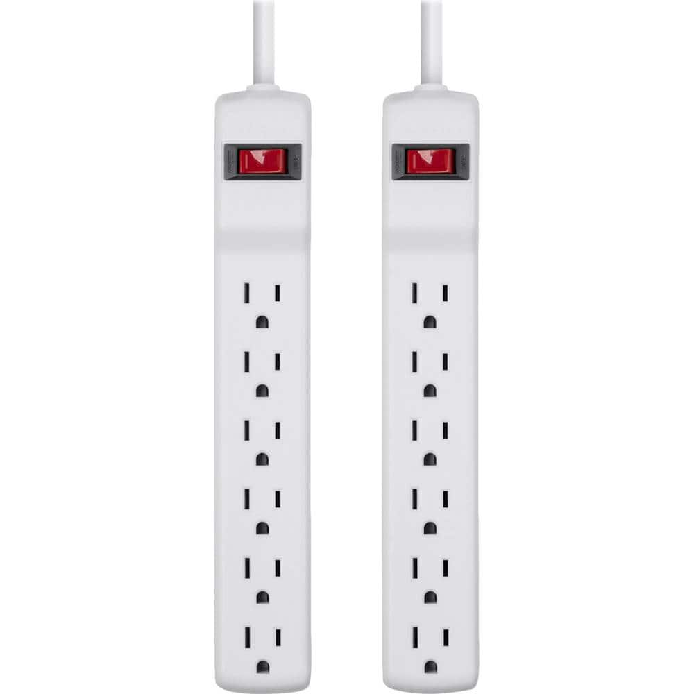 Best Buy: Belkin 6-Outlet Surge Protector Strip (2-Pack) White F5C048-2